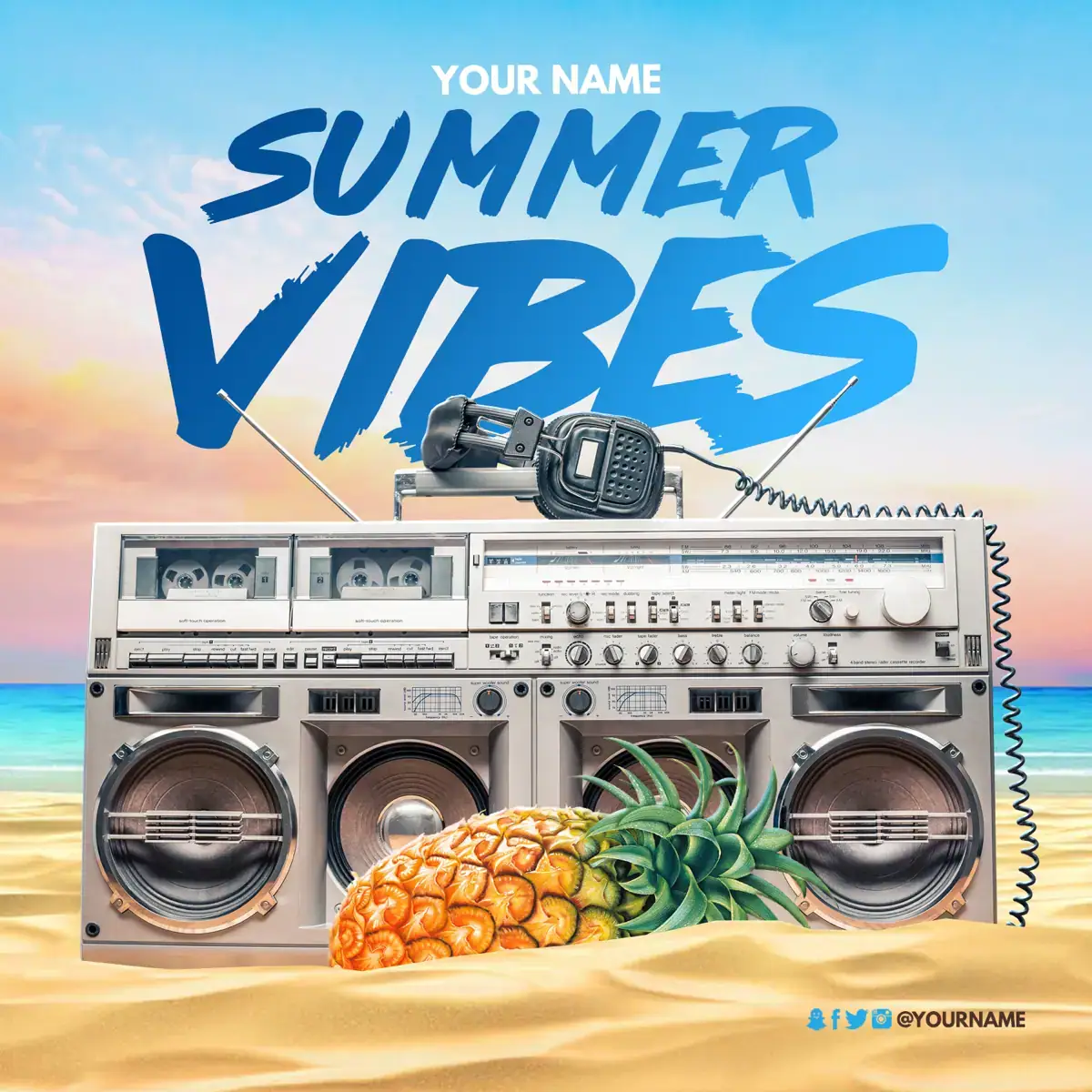 Mixtape Cover Template Summer Vibes 2