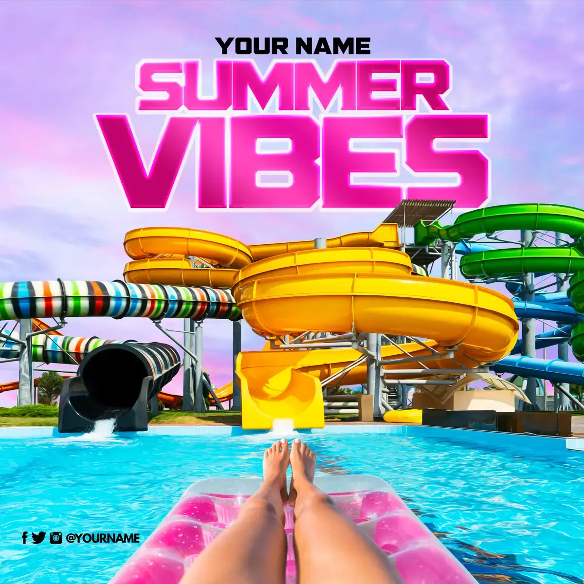 Mixtape Cover Template Summer Vibes 3