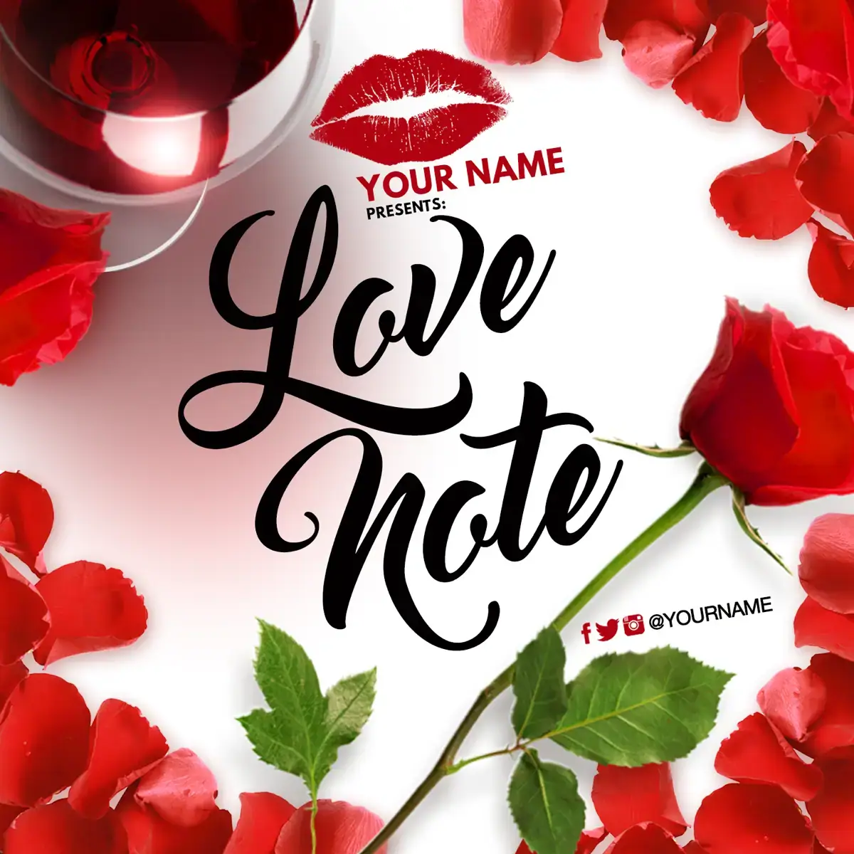 Mixtape Template Love Note PSD