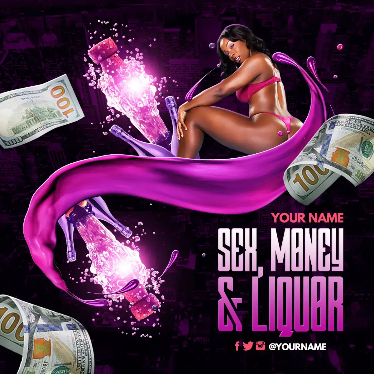 Mixtape Template Sex Money and Liquor 2