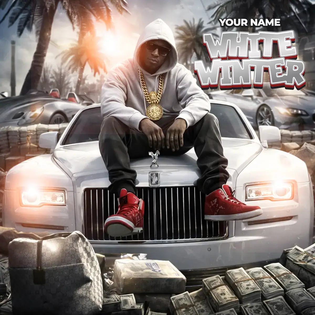 White Winter Mixtape Cover Template