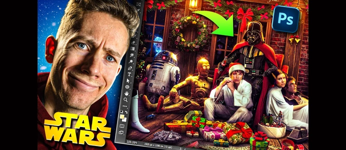 Making Christmas Star Wars Edit using Photoshop