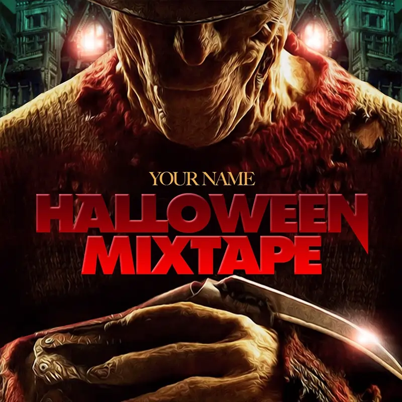 Mixtape Template Halloween PSD