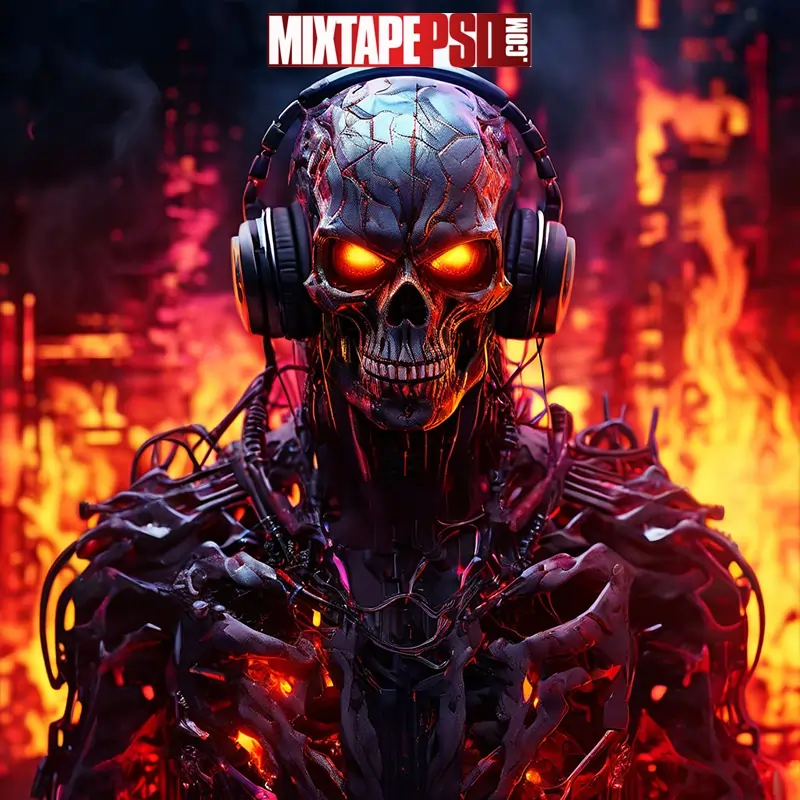 Free Terminator with Headphones On Fire