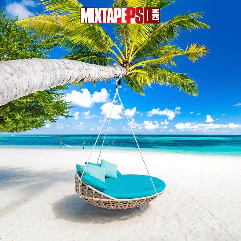 Tropical Beach Swing Canopy Background
