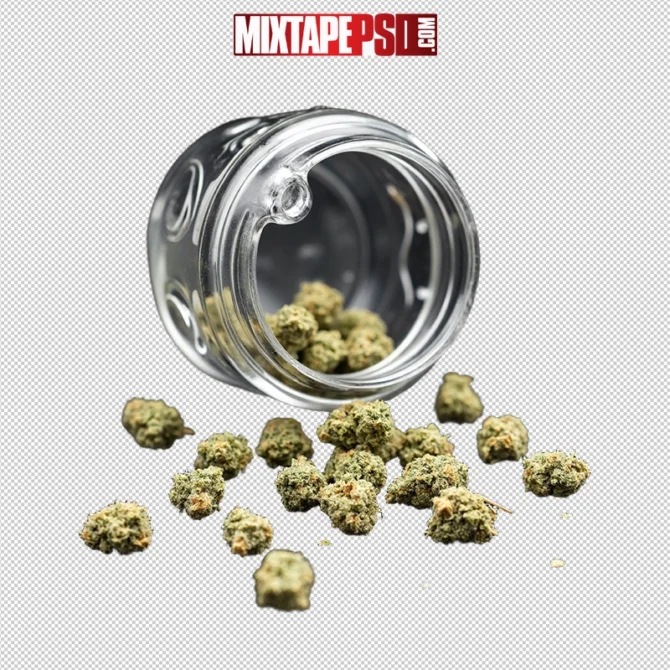 Marijuana Buds Spilling from Jar – Cannabis Display Image