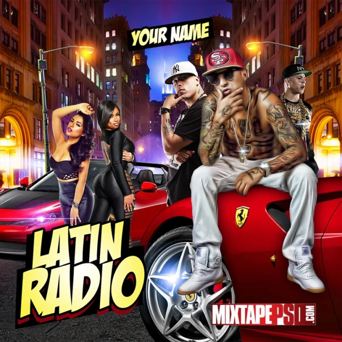Mixtape Template Latin Radio 5, Reggaeton PSD Template, Reggaeton mixtape cover template with vibrant colors, urban design, Editable PSD Layout, Reggaeton Mixtape Cover, Latin Music Cover Template, Urban Reggaeton PSD, Latin Trap Cover Art, Mixtape Design Template, Editable Album Cover PSD, Spanish Mixtape Artwork, Reggaeton Flyer Template, Latin Music Photoshop Template, Latin Music Cover Design