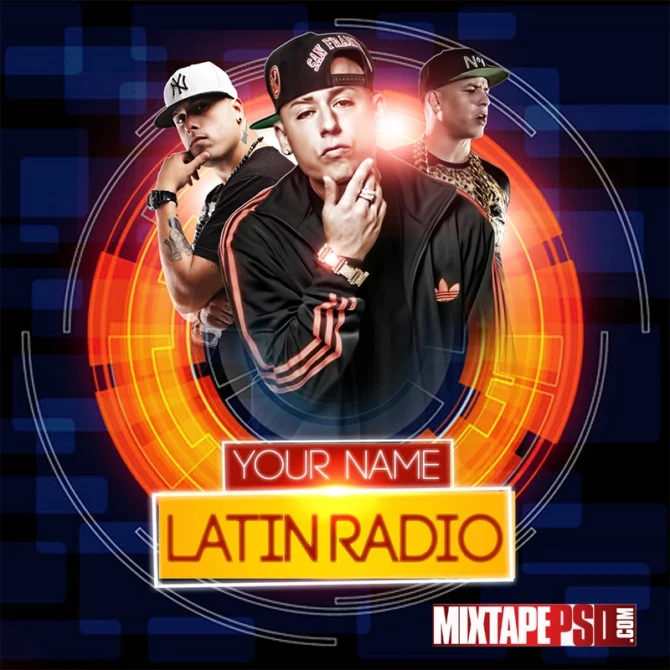 Mixtape Template Latin Radio 8, Reggaeton PSD Template, Reggaeton mixtape cover template with vibrant colors, urban design, Editable PSD Layout, Reggaeton Mixtape Cover, Latin Music Cover Template, Urban Reggaeton PSD, Latin Trap Cover Art, Mixtape Design Template, Editable Album Cover PSD, Spanish Mixtape Artwork, Reggaeton Flyer Template, Latin Music Photoshop Template, Latin Music Cover Design