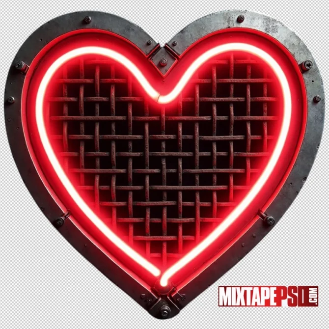 3D metal neon heart element glowing with vibrant light for romantic and club flyer designs, 3D neon heart, metal heart graphic, futuristic love design, neon heart element, club flyer heart, party graphic asset, Valentine’s design element, glowing heart shape, neon love symbol, romantic 3D element, digital heart icon, neon event decoration, EDM love flyer, techno heart graphic, metallic neon heart