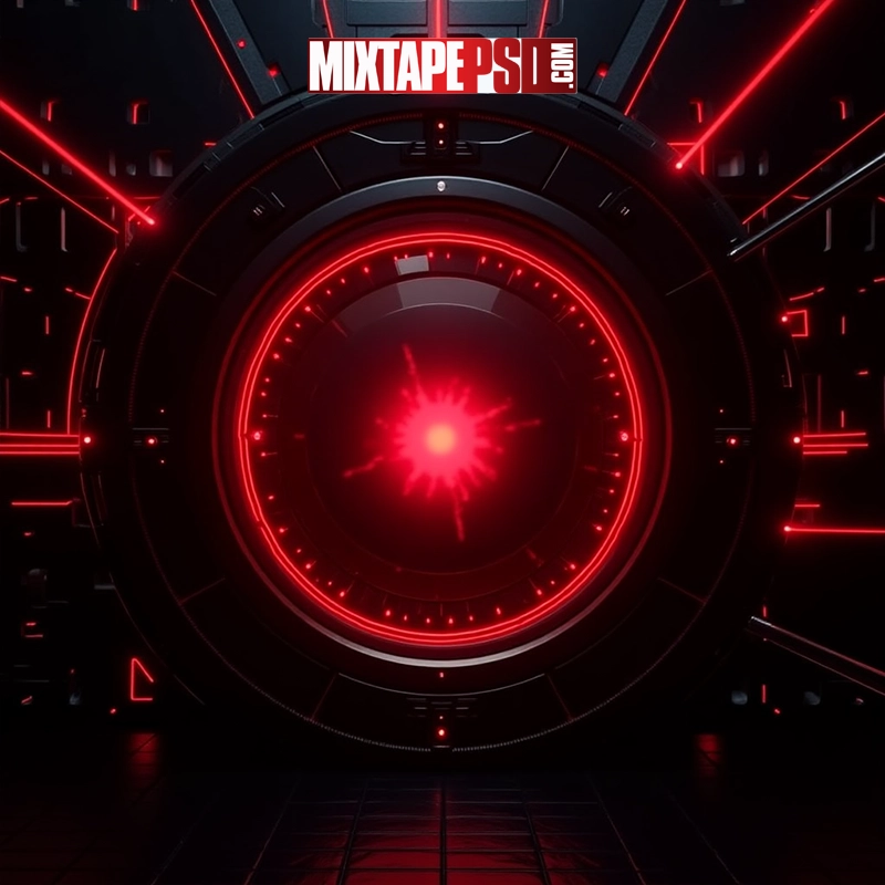 Futuristic Digital Red Portal 3