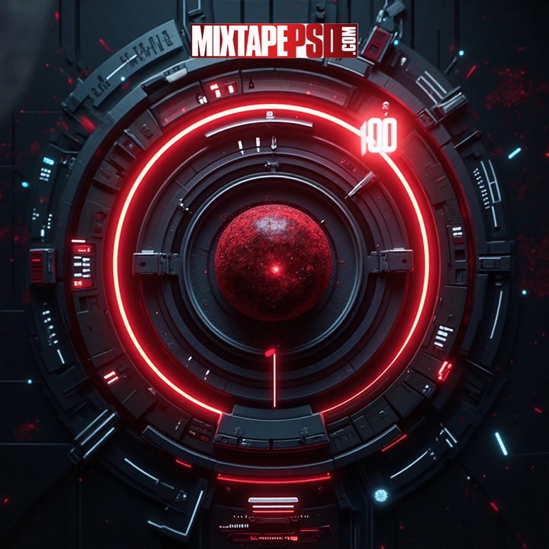 Futuristic Digital Red Portal
