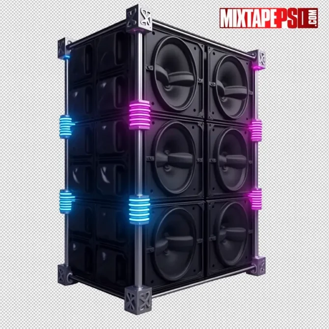 Club speakers with glowing neon lights PNG for party flyers, club speakers with neon lights png, neon speaker png, dj speakers png, party speakers png, transparent speaker png, edm flyer speakers, club flyer assets, music speaker png, speaker lights png, glowing speakers png, concert speaker png, flyer design png, futuristic speakers png, dance club speakers, night event graphics, sound system png, neon audio gear, graphic speaker png, high-energy speakers png, vibrant png assets, photoshop speaker png, dj visual design, mixtape speaker png, rave flyer elements, glowing png speakers