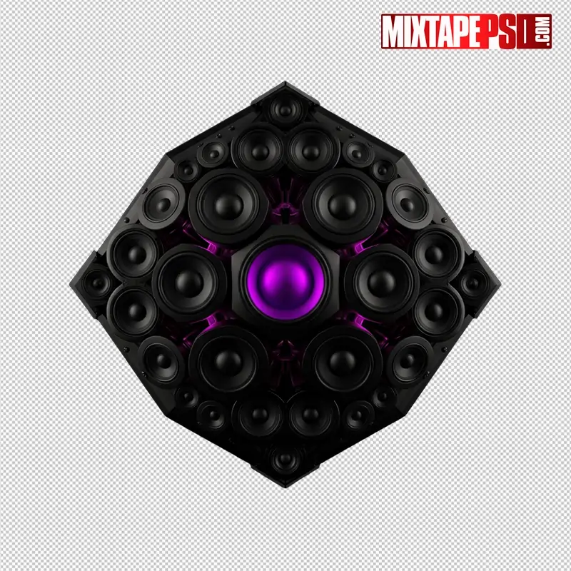 Digital Futuristic Club Speakers PNG 3