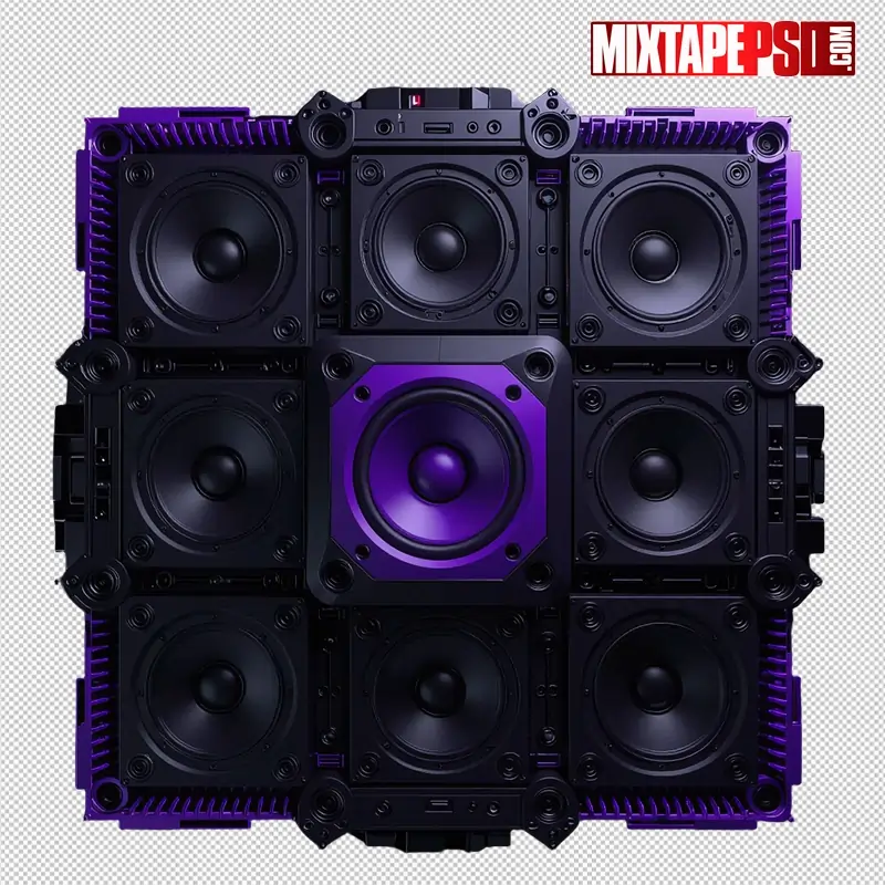Digital Futuristic Club Speakers PNG 4