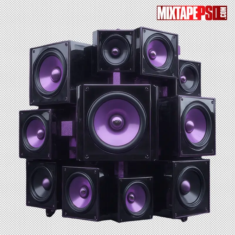 Digital Futuristic Club Speakers PNG