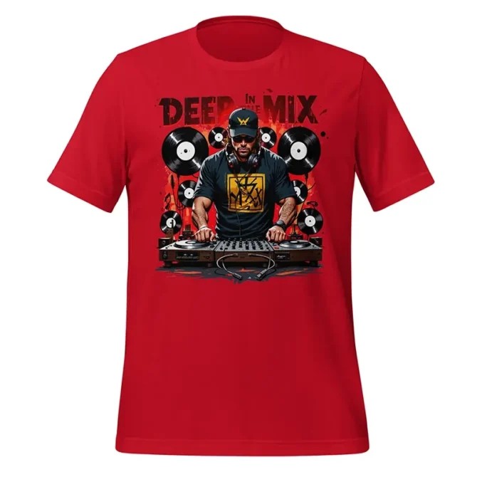 Deep In the Mix Deejay T-shirt design with urban turntable and music elements, deep in the mix shirt, DJ t-shirt design, deejay shirt, music t-shirt, turntable t-shirt, hip hop DJ tee, EDM DJ shirt, streetwear DJ shirt, urban music tee, DJ apparel, DJ merch, beatmaker shirt, vinyl record t-shirt, equalizer shirt, soundwave shirt, graphic DJ shirt, club DJ t-shirt, producer shirt, DJ lifestyle tee, spinning DJ shirt