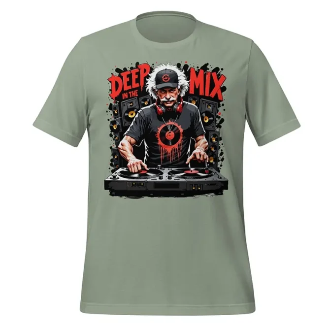 Deep In the Mix Deejay T-shirt design with urban turntable and music elements, deep in the mix shirt, DJ t-shirt design, deejay shirt, music t-shirt, turntable t-shirt, hip hop DJ tee, EDM DJ shirt, streetwear DJ shirt, urban music tee, DJ apparel, DJ merch, beatmaker shirt, vinyl record t-shirt, equalizer shirt, soundwave shirt, graphic DJ shirt, club DJ t-shirt, producer shirt, DJ lifestyle tee, spinning DJ shirt