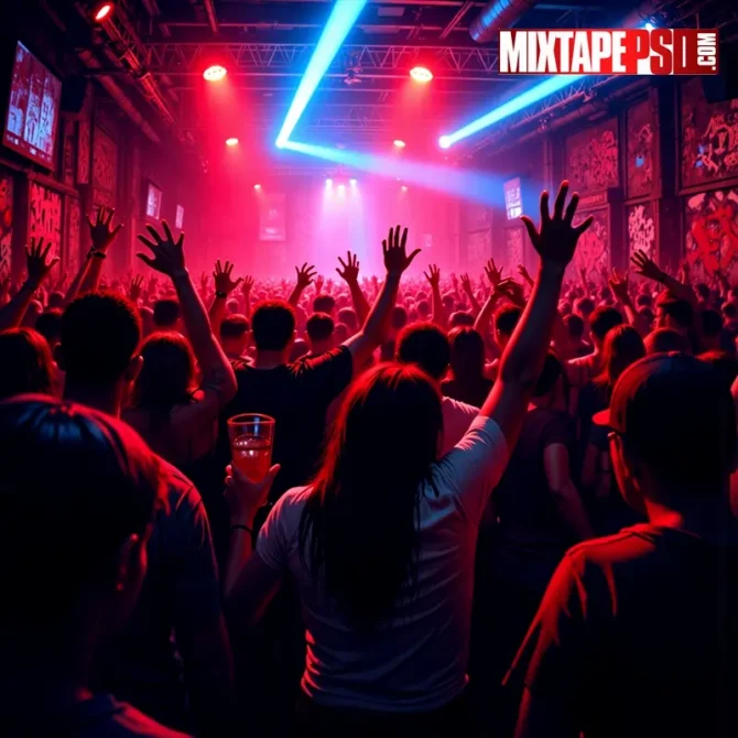 Urban nightclub scene with hyped-up dancing crowd and neon lights, urban nightclub background, hyped up club crowd, dancing crowd flyer PNG, club scene PNG, night club party PNG, hip hop club flyer background, red blue neon club scene, party crowd background, club lights and people PNG, underground club background, club energy PNG, urban dance floor background, gritty club scene, partygoers flyer design, hip hop party flyer background, club background PNG, urban nightlife scene, neon club flyer, club crowd dancing image, street club flyer, intense nightclub background, dance floor flyer image, flyer background hip hop club, packed dance club scene, music party crowd PNG