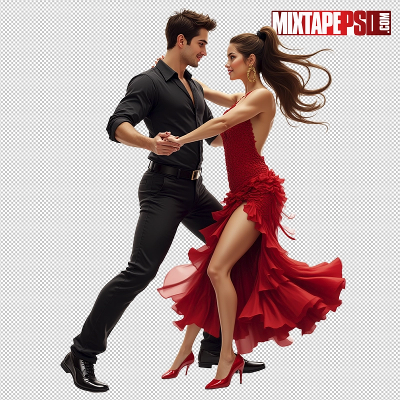 Bachata Dancing Couple PNG 4