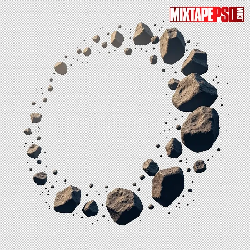 Floating Asteroids PNG 2