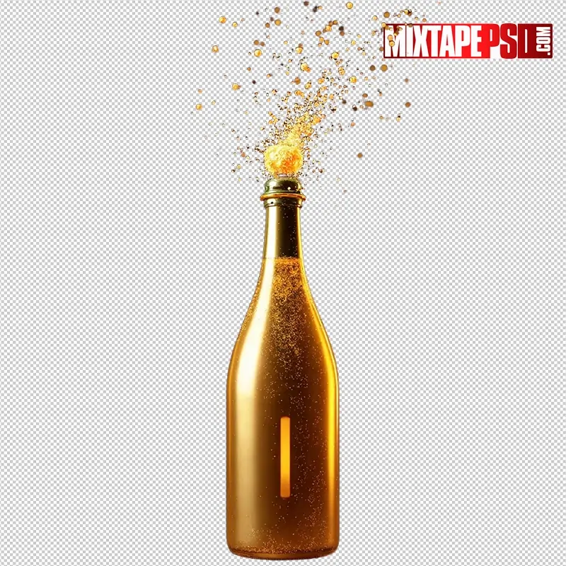 Golden Champagne Splash PNG 2