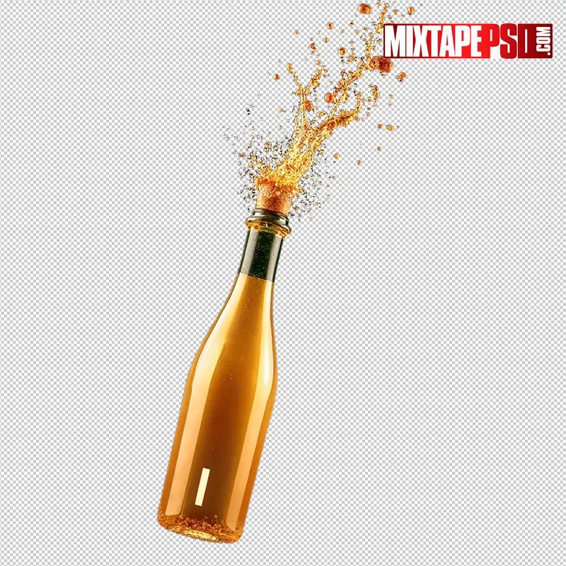 Golden Champagne Splash PNG 5