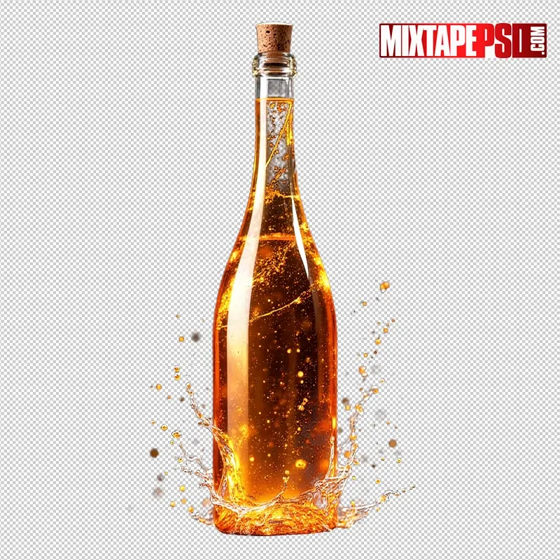 Golden Champagne Splash PNG 6