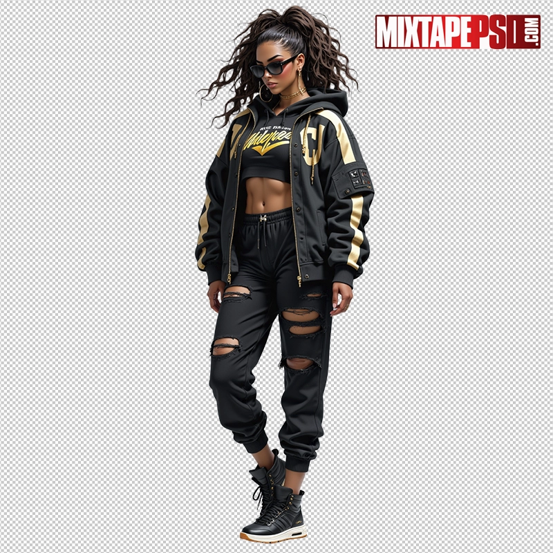 Hip Hop Female Model PNG 19