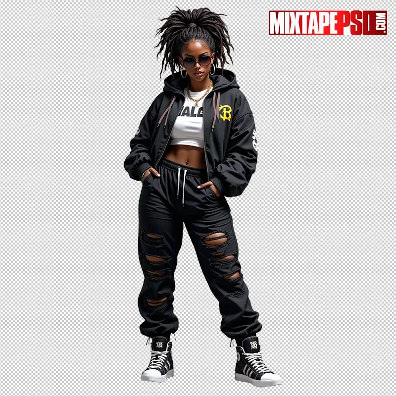 Hip Hop Female Model PNG 4