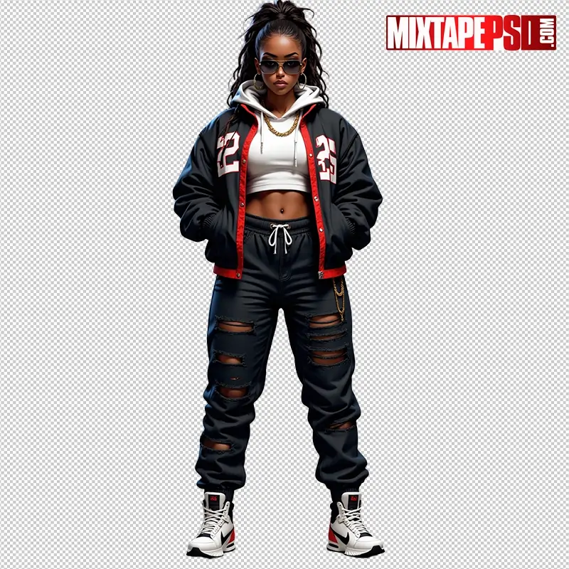 Hip Hop Female Model PNG 5