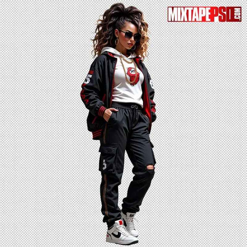 Hip Hop Female Model PNG 6