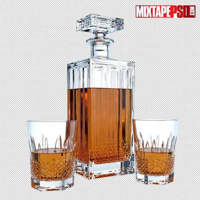 Transparent PNG of a 3D-rendered whiskey decanter and glasses with diamond patterns on a black background removed, glass decanter PNG, whiskey PNG transparent, 3D glassware PNG, luxury whiskey decanter, transparent whiskey bottle, whiskey tumbler PNG, decanter with glass PNG, liquor bottle no background, photorealistic glass PNG, transparent drink PNG, barware asset PNG, whiskey drink PNG, luxury mockup PNG, transparent glass render, diamond pattern glass PNG, 3D whiskey bottle PNG, upscale drink PNG, elegant glass PNG, whiskey splash PNG, transparent liquor render, black background removed, bar design asset, PNG whiskey bottle cutout, premium alcohol PNG, realistic glass container PNG