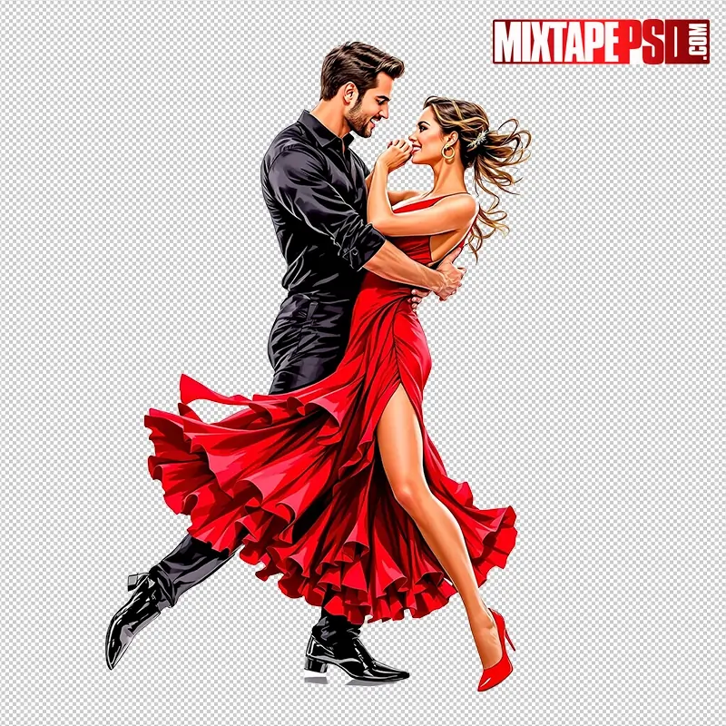 Salsa Dancing Couple PNG 3