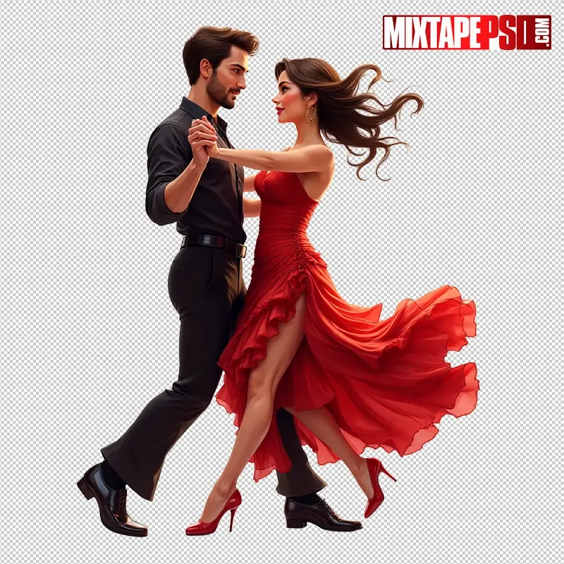 Salsa Dancing Couple PNG 4