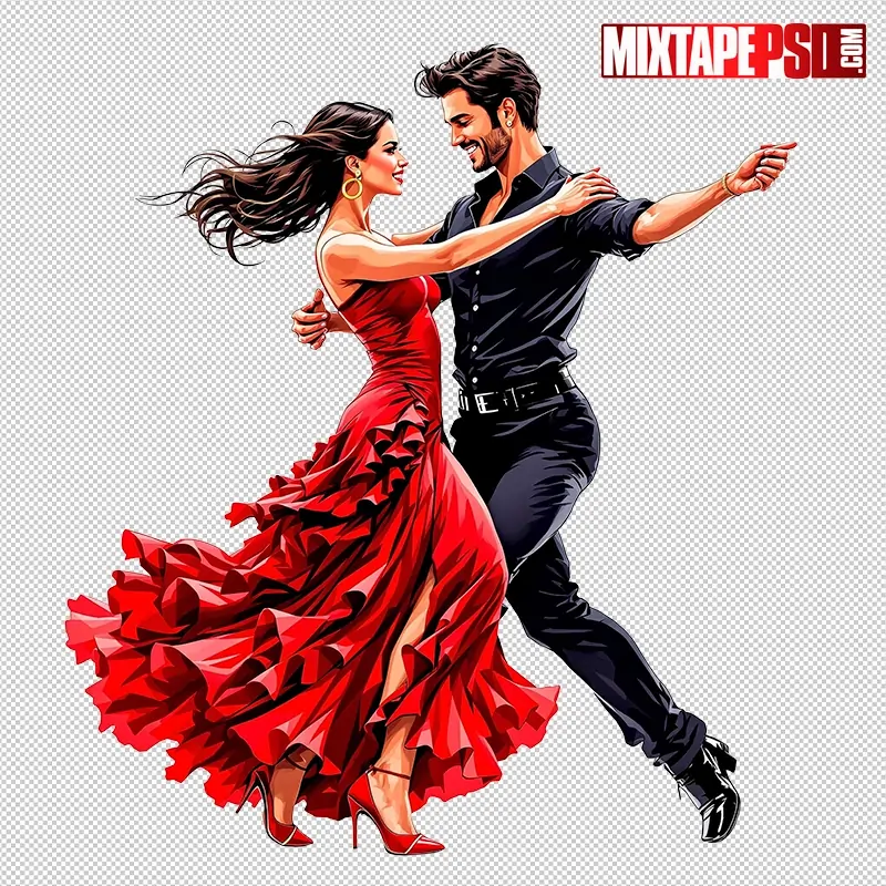 Salsa Dancing Couple PNG