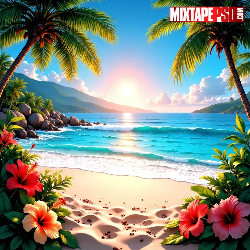 Tropical Beach Flyer Background 6