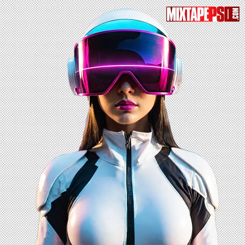 Club Flyer Model with Neon Goggles 2