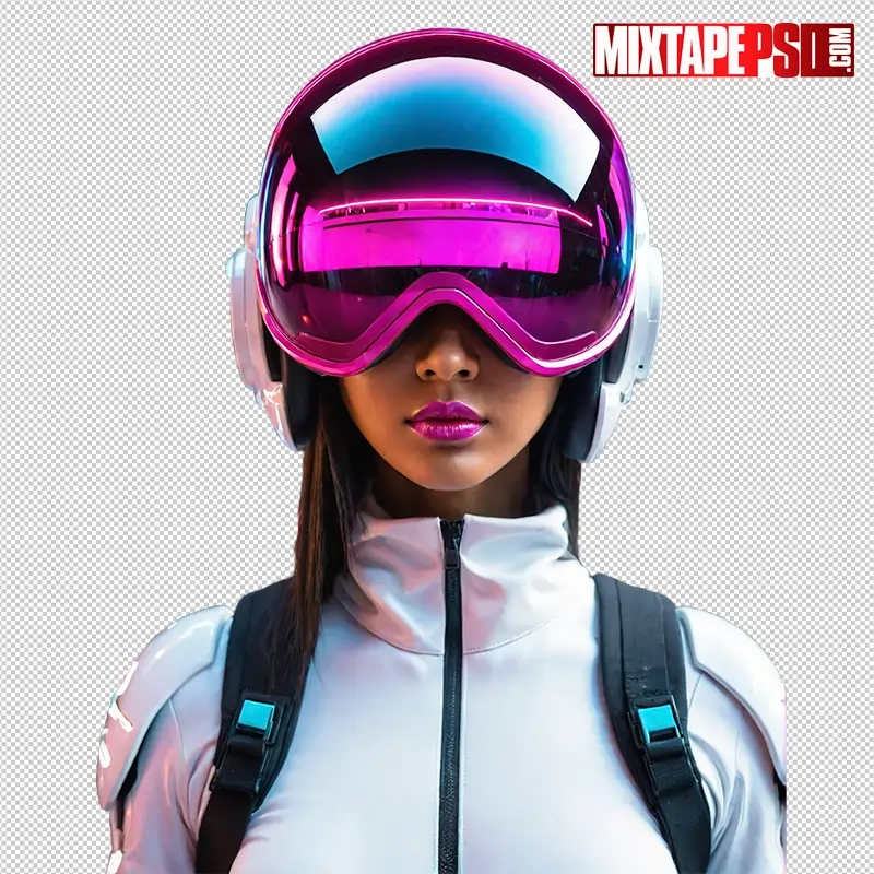 Club Flyer Model with Neon Goggles
