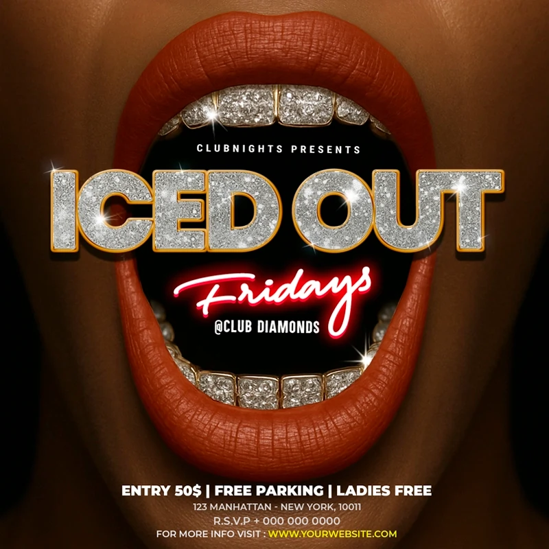 Iced Out Fridays Flyer Template