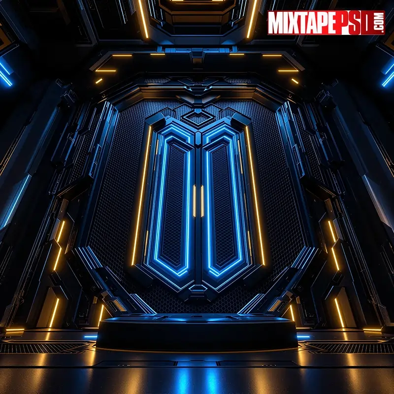 Futuristic Honeycomb Blue Flyer Background 5