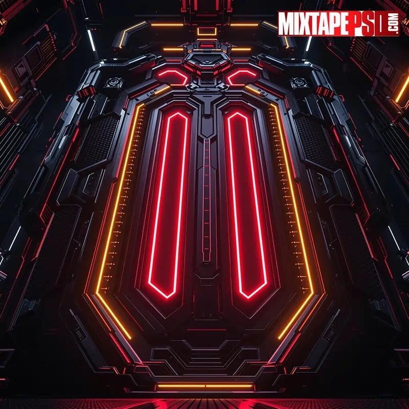 Futuristic Honeycomb Red Flyer Background 2