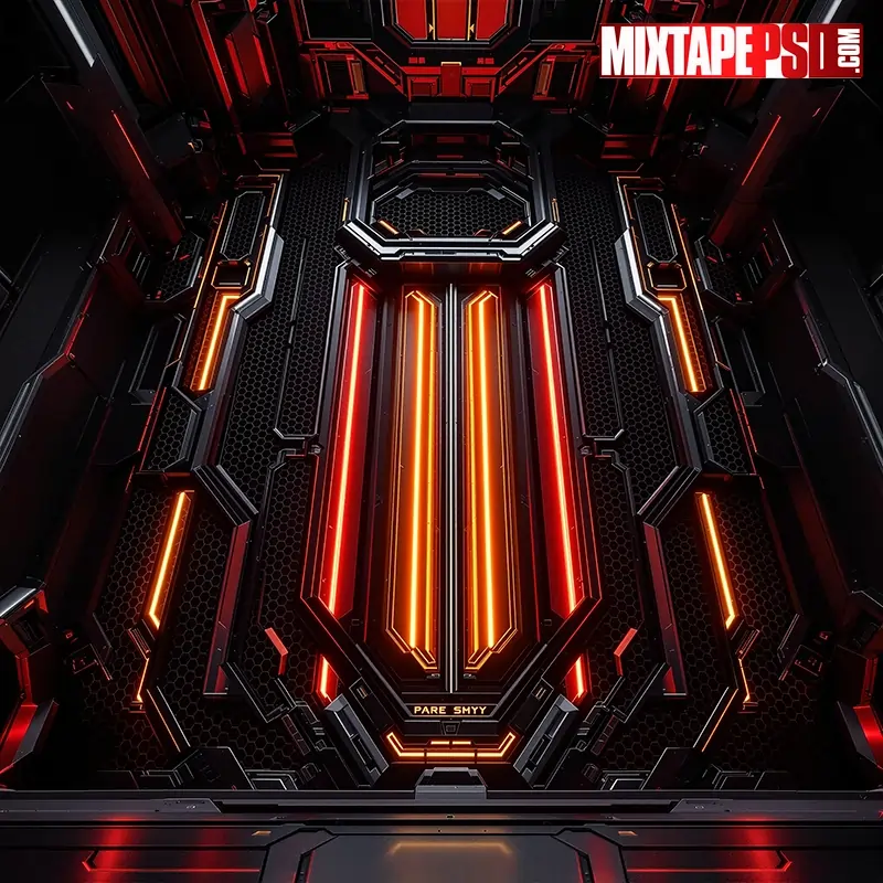 Futuristic Honeycomb Red Flyer Background