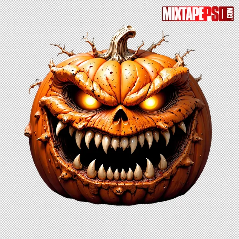 Halloween Angry Pumpkin PNG 2