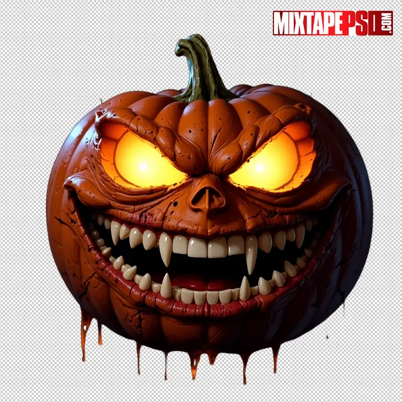 Halloween Angry Pumpkin PNG 3