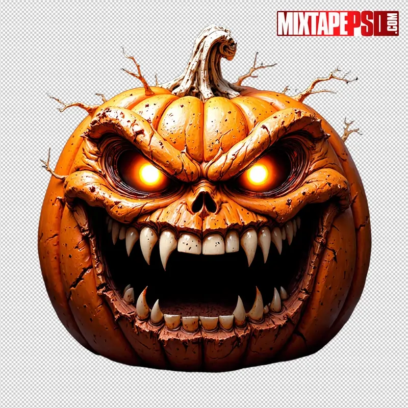 Halloween Angry Pumpkin PNG 5