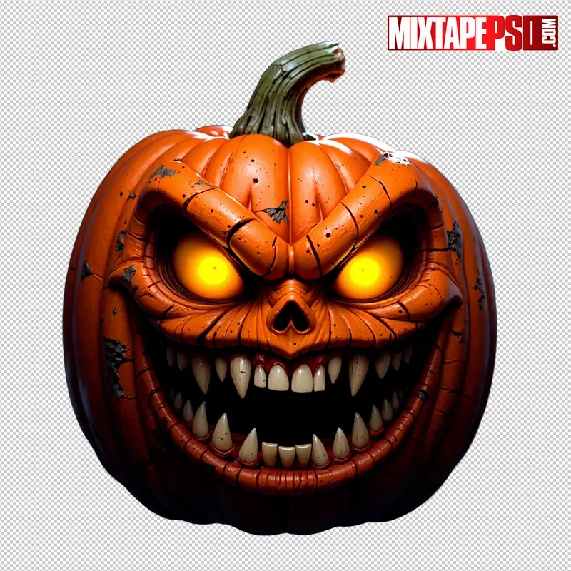 Halloween Angry Pumpkin PNG 6