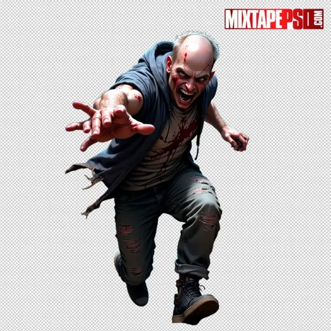 Halloween Bloody Male Zombie – transparent PNG cutout for flyers, posters & DJ promos. halloween male zombie png, bloody male zombie png, scary zombie png, zombie model png, transparent png zombie, horror png asset, flyer asset png, dj flyer png, club flyer asset, halloween party flyer png, non graphic blood png, photoshop flyer elements, canva halloween png