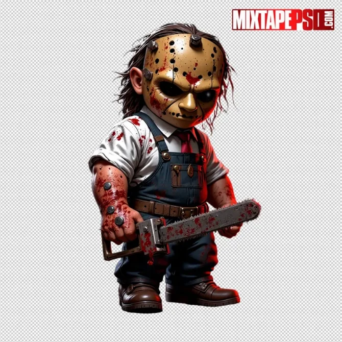 Chibi Leatherface PNG transparent cutout, scary non-gory, high-res for Halloween flyers and posters. leatherface png, chibi leatherface, leatherface transparent png, texas chainsaw png, halloween leatherface png, horror chibi png, scary png, transparent horror png, flyer png asset, poster png asset, photoshop png asset, printable png, non gory horror png, halloween graphics, club flyer png, urban flyer png, high res png, instant download png, movie slasher png, masked character png, apron slasher png, spooky png, transparent cutout, halloween clip art, horror icon png