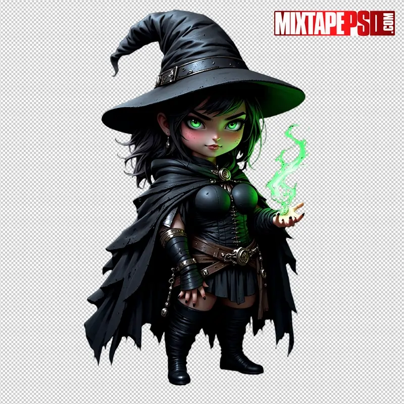 Halloween Chibi Witch PNG 2