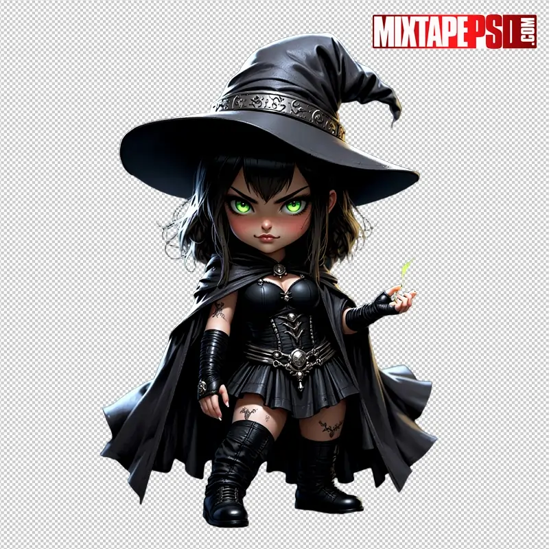 Halloween Chibi Witch PNG